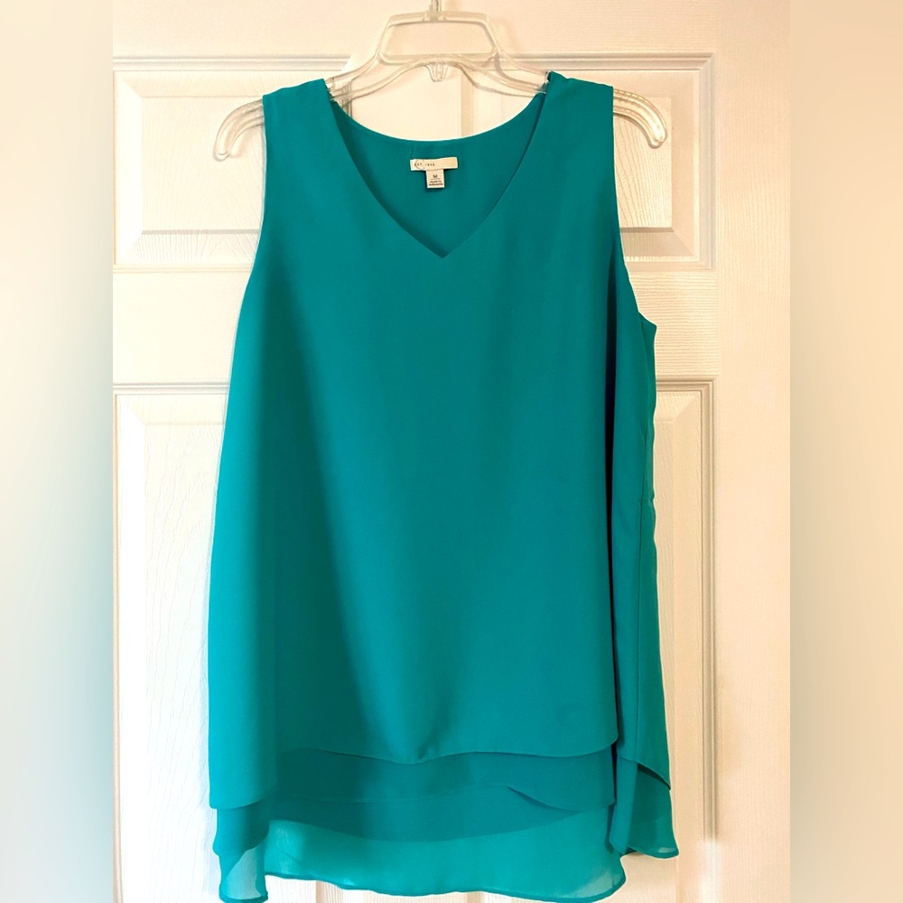 Cato sleeveless turquoise top